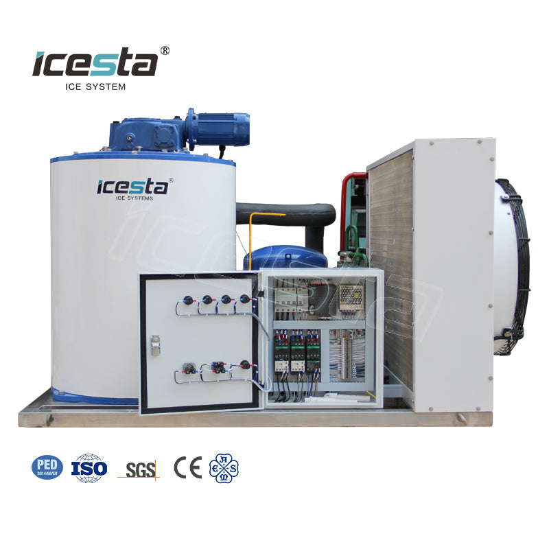 ICESTA 3000kg/24hr Flake Ice Maker Machine - Fresh/Salt Flake Ice
