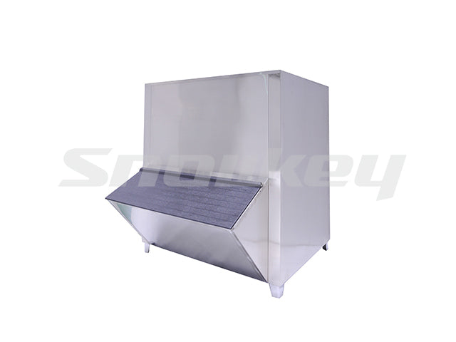 Snowkey 1300kg stainless steel flake ice storage bin with side outlet