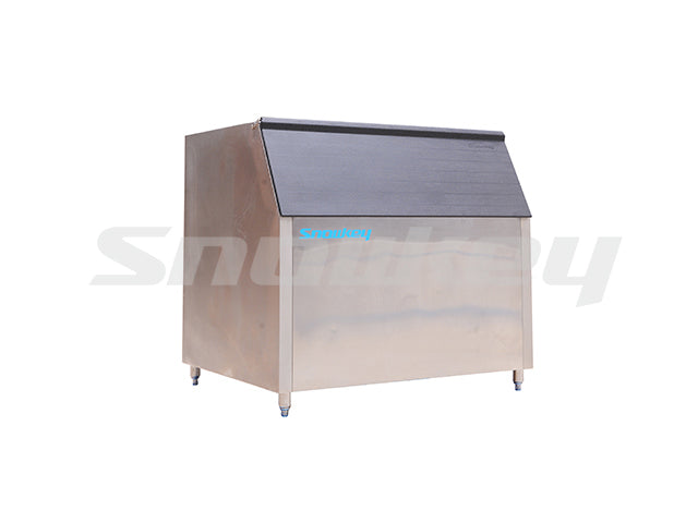 Snowkey 552kg stainless steel flake ice storage bin with side outlet