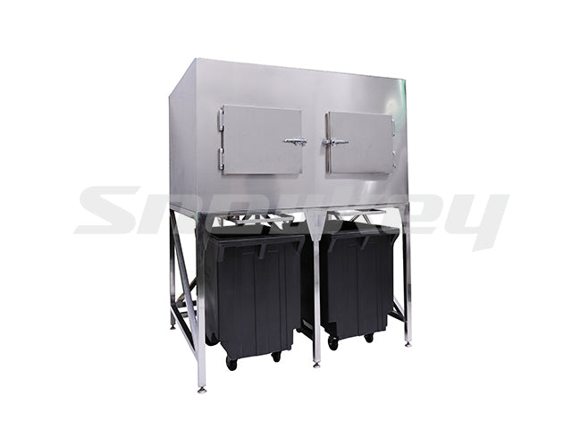 Snowkey 590kg stainless steel flake ice storage bin with bottom outlet