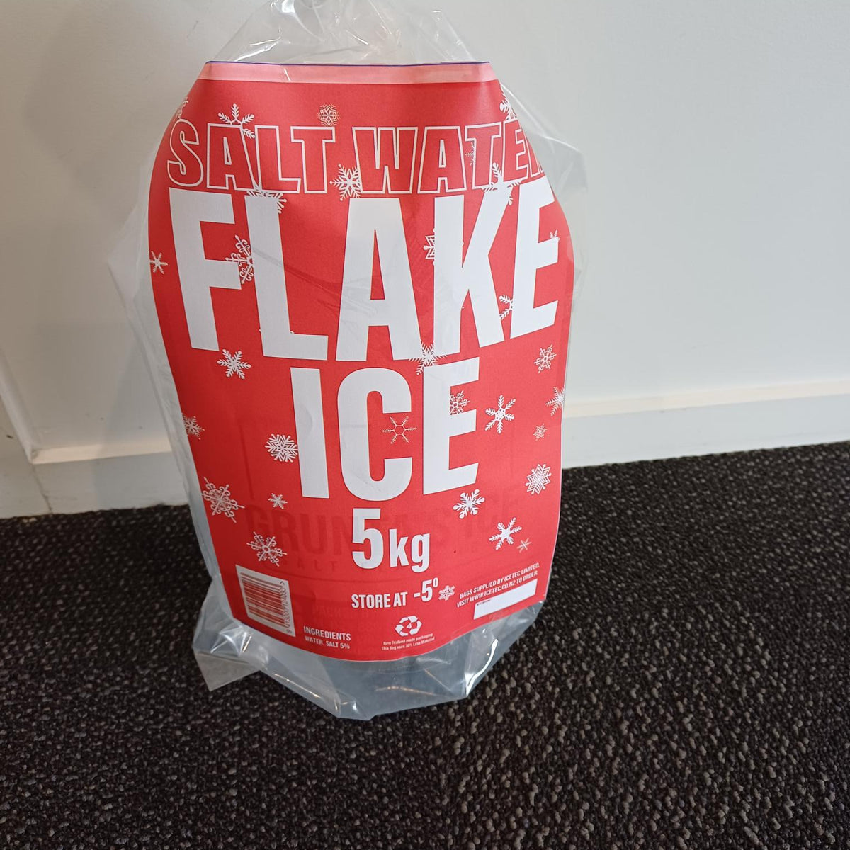 1000 Flake Ice Bags with Barcode, Batch No, and Best Before Space ...