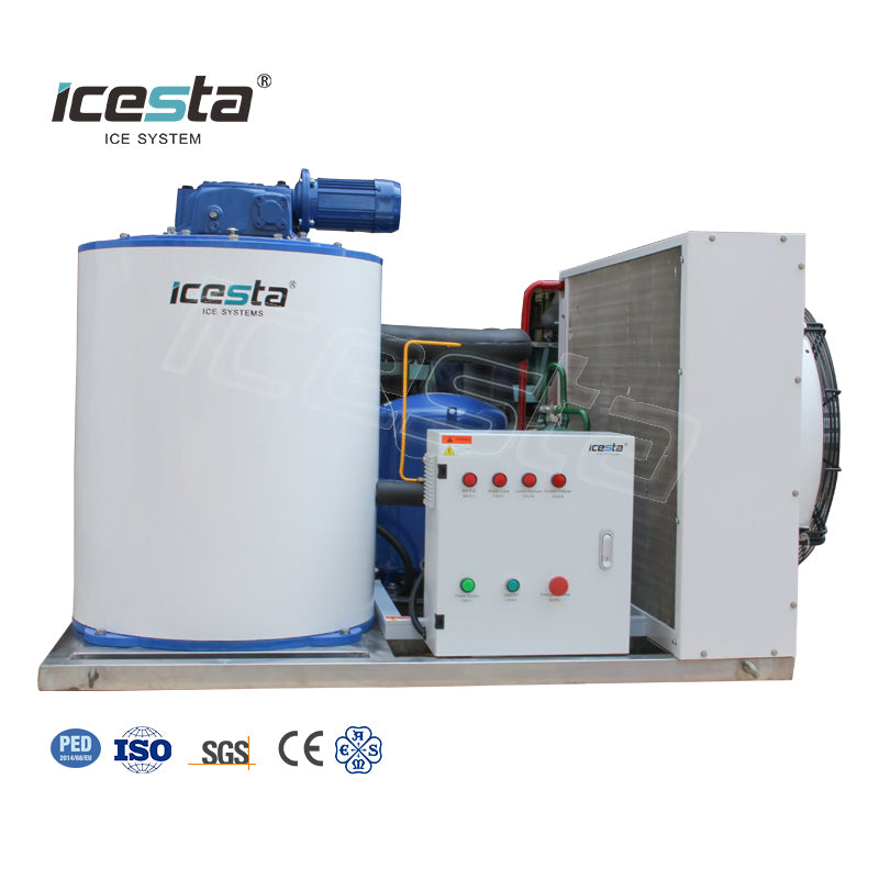 ICESTA 3000kg/24hr Flake Ice Maker Machine - Fresh/Salt Flake Ice