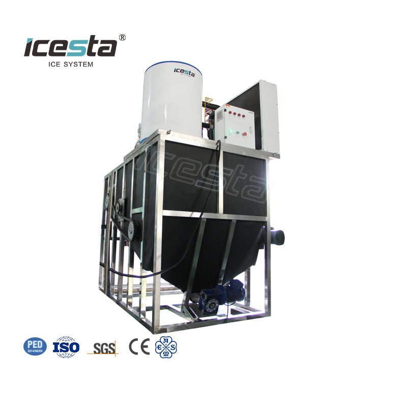ICESTA 3000kg/24hr Flake Ice Maker Machine - Fresh/Salt Flake Ice