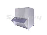 Snowkey 1300kg stainless steel flake ice storage bin with side outlet