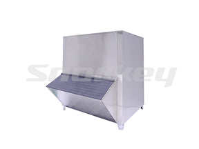 Snowkey 1300kg stainless steel flake ice storage bin with side outlet