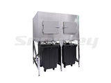 Snowkey 590kg stainless steel flake ice storage bin with bottom outlet