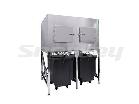 Snowkey 590kg stainless steel flake ice storage bin with bottom outlet