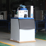 ICESTA 300kg/24hr Ice Maker Machine standing in a warehouse.