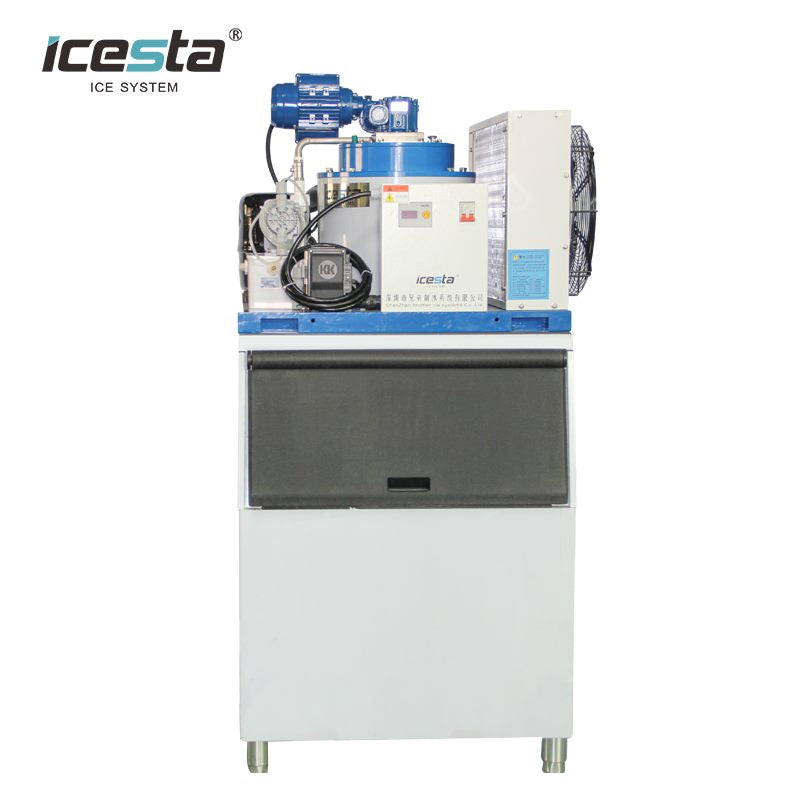 Straight-on front view of ICESTA 300kg/24hr Ice Maker Machine